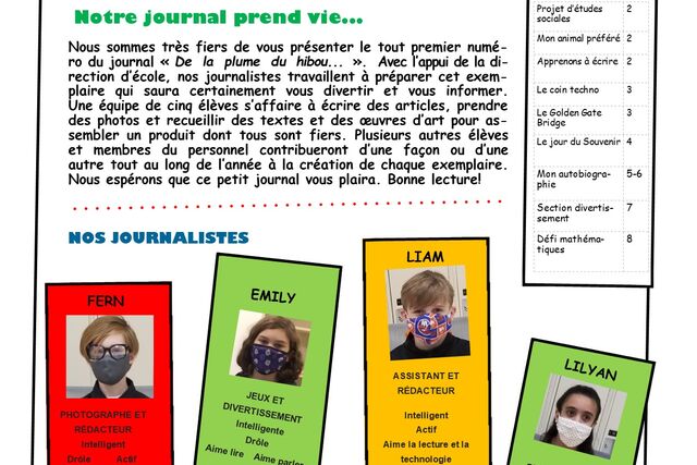 Journal de l'École publique aux Quatre-Vents